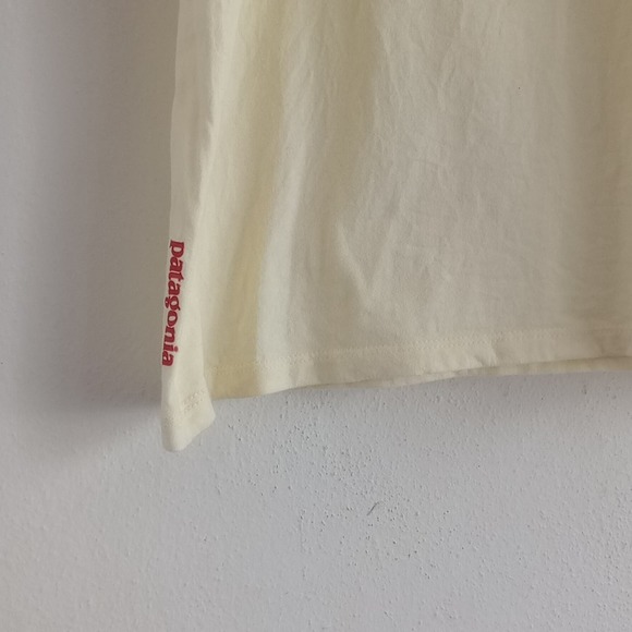 Patagonia Sunset Chaser Spell Out Organic Cotton Tank Top Yellow/Pink Size M - Picture 2 of 3